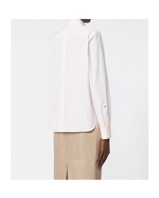 Max Mara White Maroso Striped Long-Sleeved Shirt
