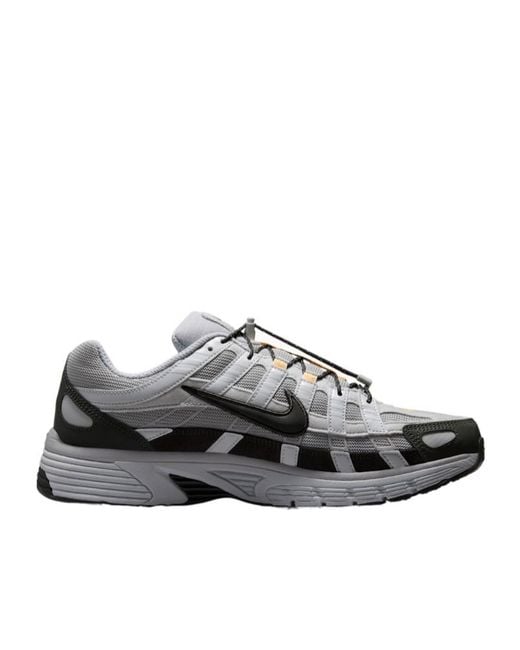 Nike Gray P-6000 Lace-Up Sneakers for men