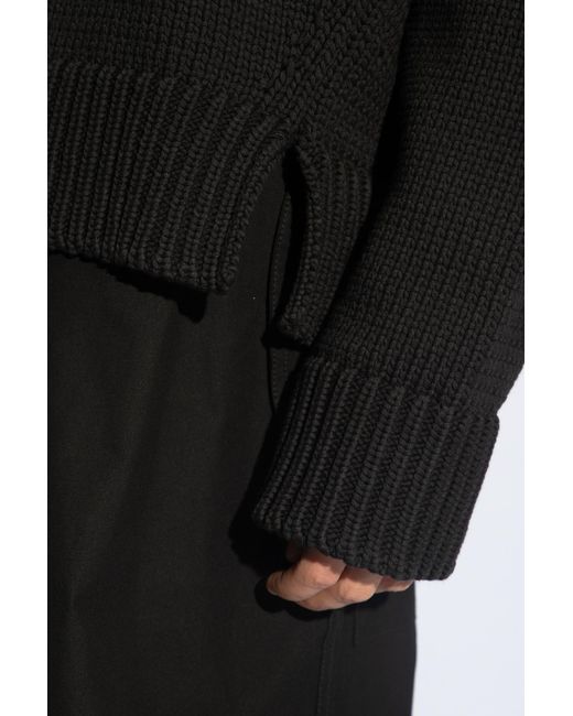 Jil Sander Black Drop Shoulder Knitted Jumper for men