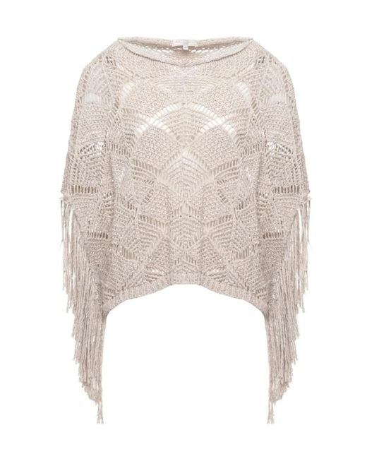 Antonelli White Brionia Fringed Knit Sweater