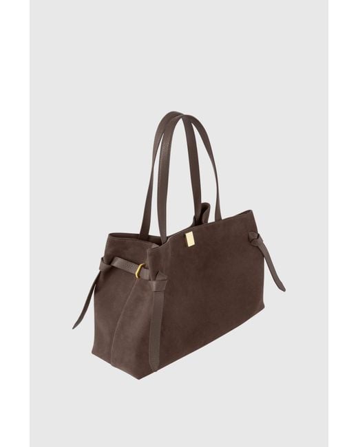 Yuzefi Brown Gyoza Suede Tote Bag