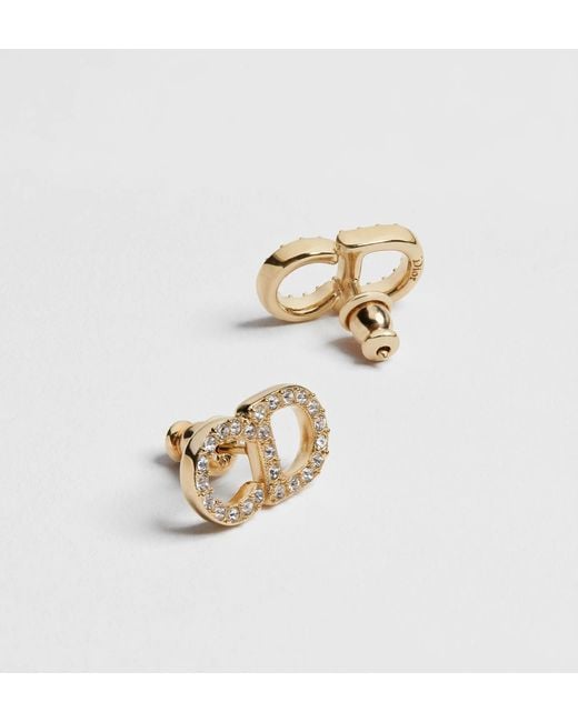 Dior White Cd Signature Stud Earrings