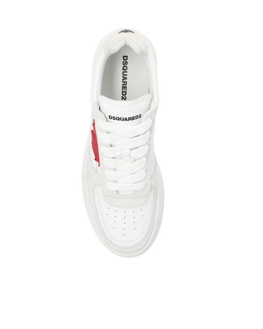 DSquared² White Logo Patch Low-Top Sneakers