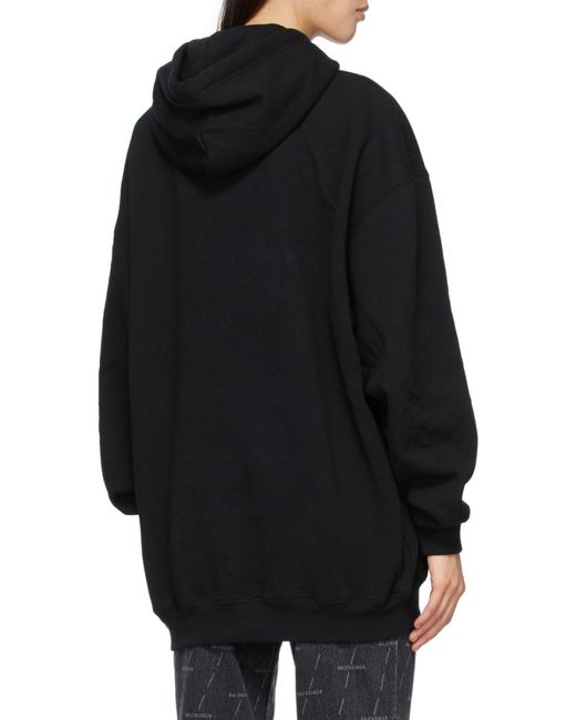 Balenciaga Black Logo-Print Hoodie