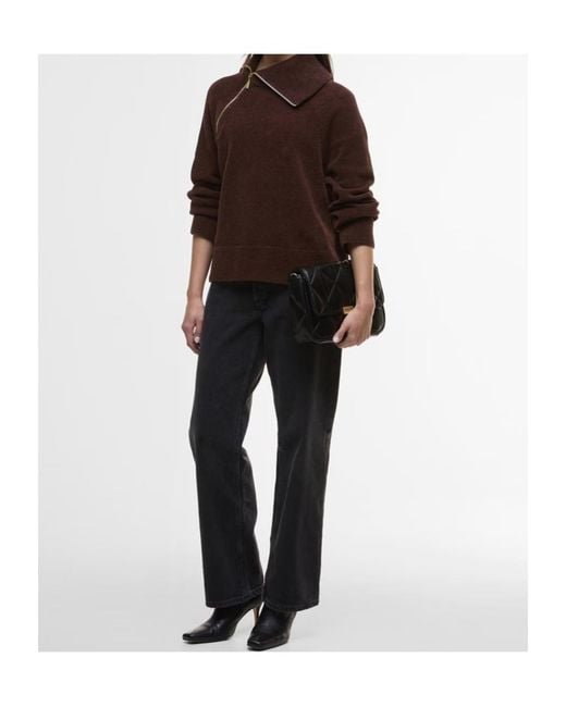 Barbour Purple Saskia Funnel-Neck Jumper