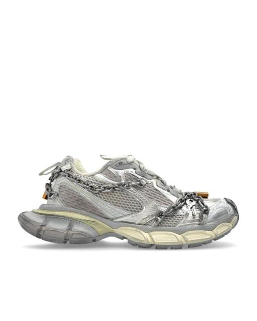関税込【BALENCIAGA】3XL Chain mesh sneakers Silver/Gold Balenciaga 3Xl Chain Sneakers in Eggshell, Silver, & Gold | FWRD