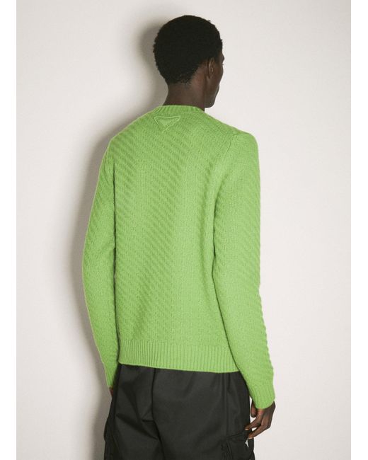 Prada Green Long Sleeved Jumper for men