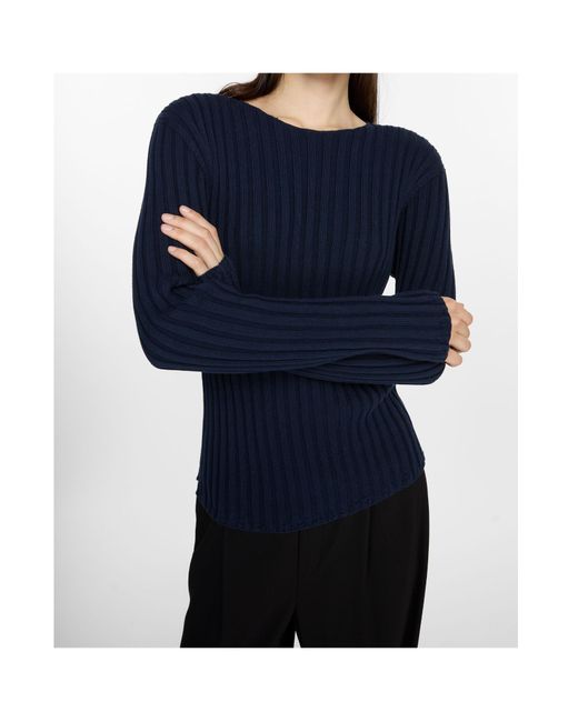 Acne Blue Ribbed-Knit Jumper
