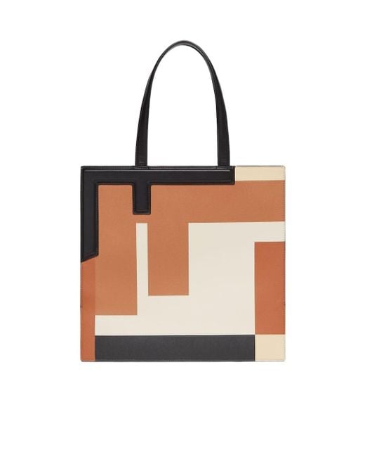 Fendi White Flip Medium Tote Bag