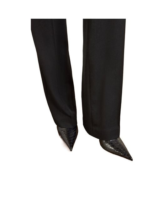 Paris Texas Black Vera Snake-Effect Stiletto Boots