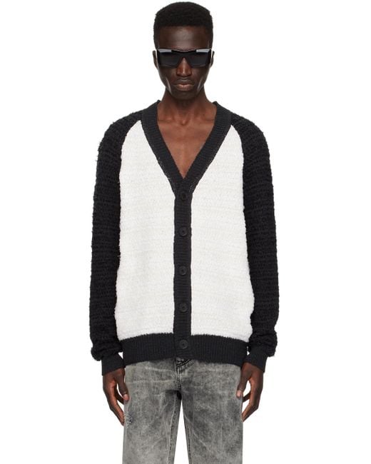 Balmain Black Two-Toned Tweed Cardigan for men