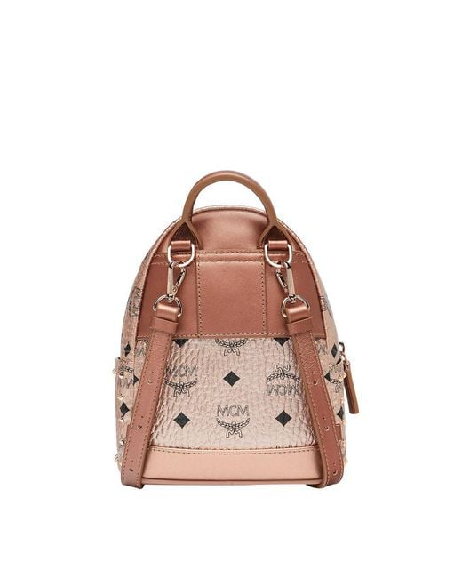 MCM Pink Rivet Backpack