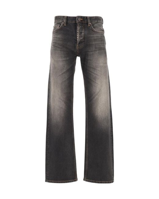 Emporio Armani Gray Belt-Loop Jeans for men