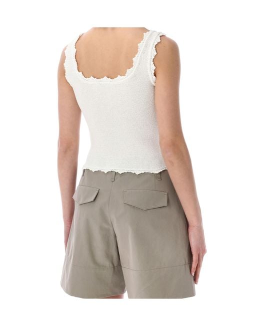 Low Classic Gray Scalloped Knitted Tank Top