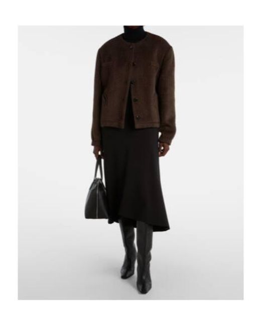 Blazé Milano Brown Gliss Chevron Alpaca And Wool Jacket