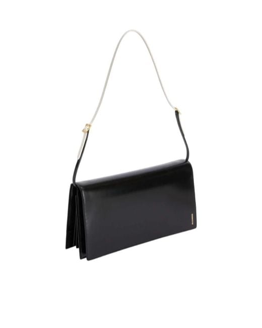 Jil Sander Black Folded Flap Shoulder Bag