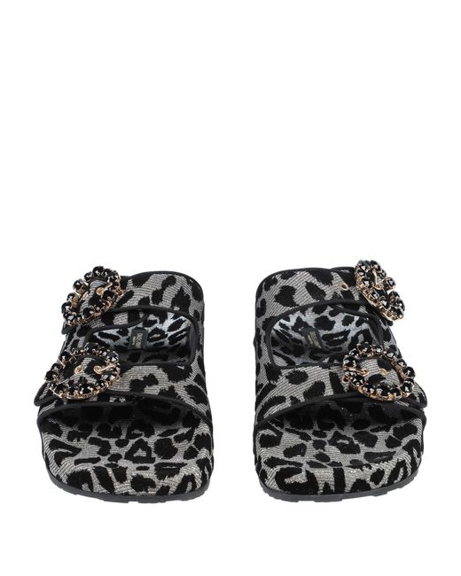 Dolce & Gabbana Black Leopard Print Rhinestone Sandals