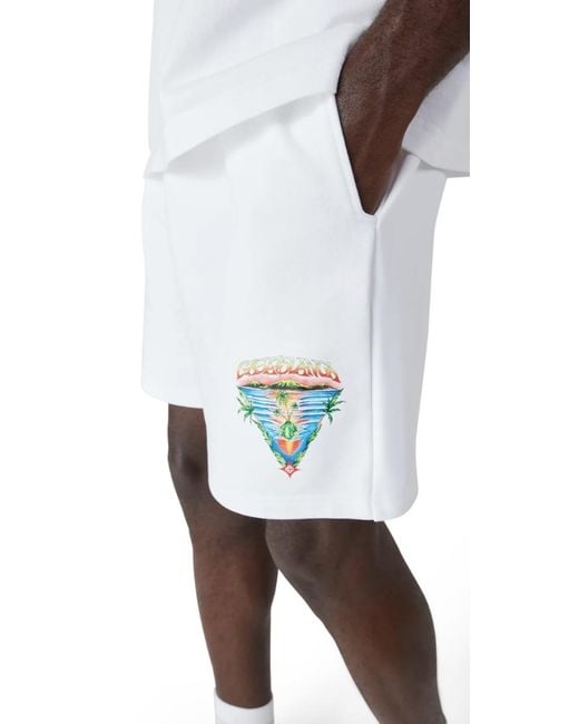 Casablanca White Innocence Triangle Sweatshorts for men