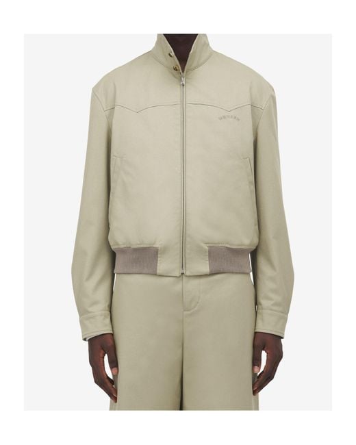 McQueen Natural Cotton Cropped Harrington Jacket for men