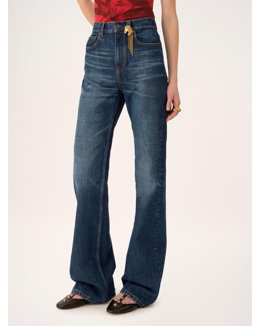 Chloé Blue Chloé Charm High-Rise Straight-Leg Jeans