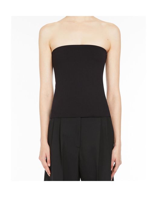 Sportmax Black Sleeveless Tube Top
