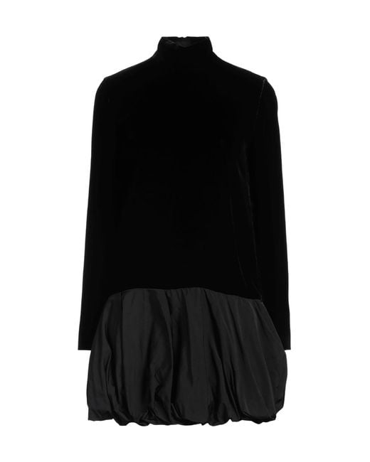 Max Mara Black Minimalist Solid Color Balloon Dress