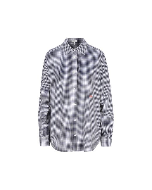 Loewe Blue Long Sleeve Checked Shirt