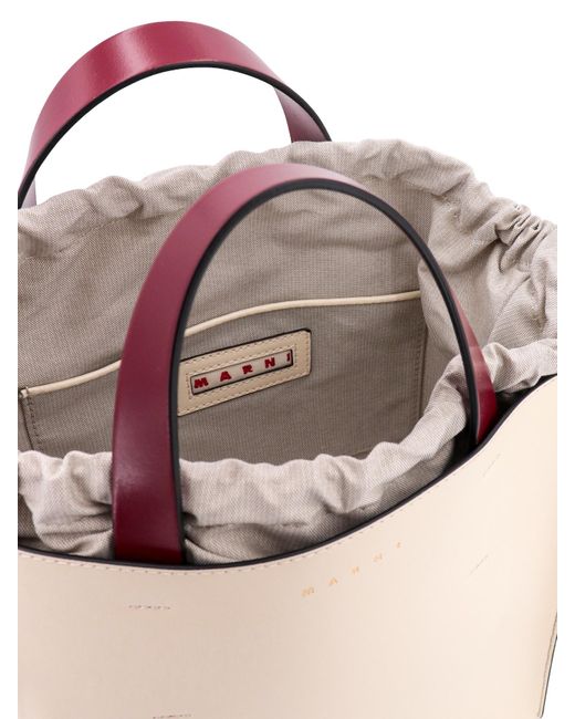 Marni Natural Museo Colour-Block Leather Tote