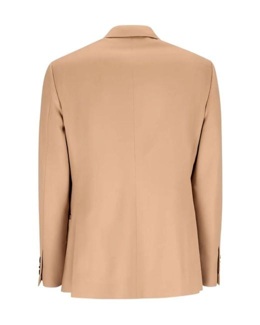Lardini Natural Double-Breasted Peak-Lapel Jacket for men