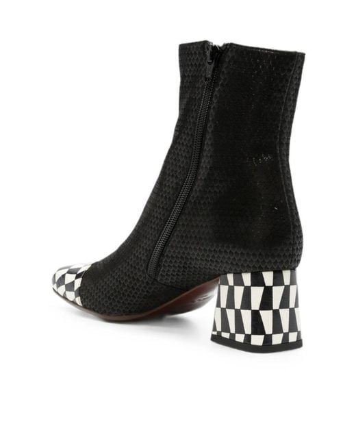 Chie Mihara Black Square-Toe Ankle Boots
