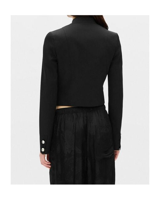 Ann Demeulemeester Black Bab Stand-Collar Button-Up Jacket