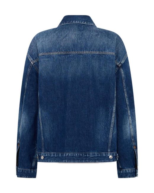 DSquared² Blue Weathered Suede Oversized Jean Jacket