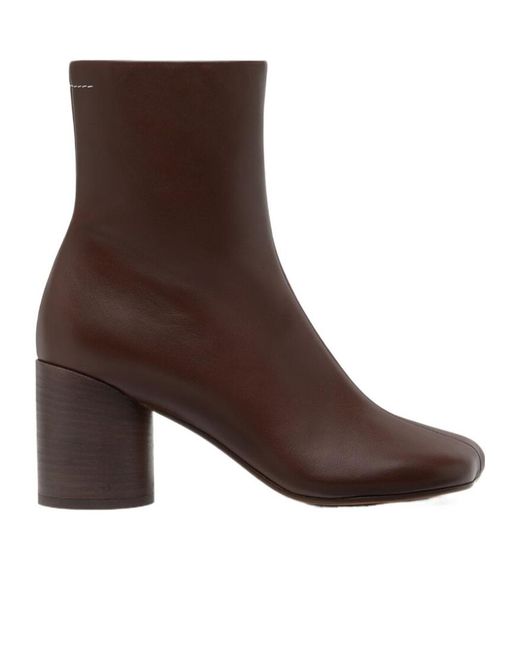 MM6 by Maison Margiela Brown Anatomic Ankle Boots