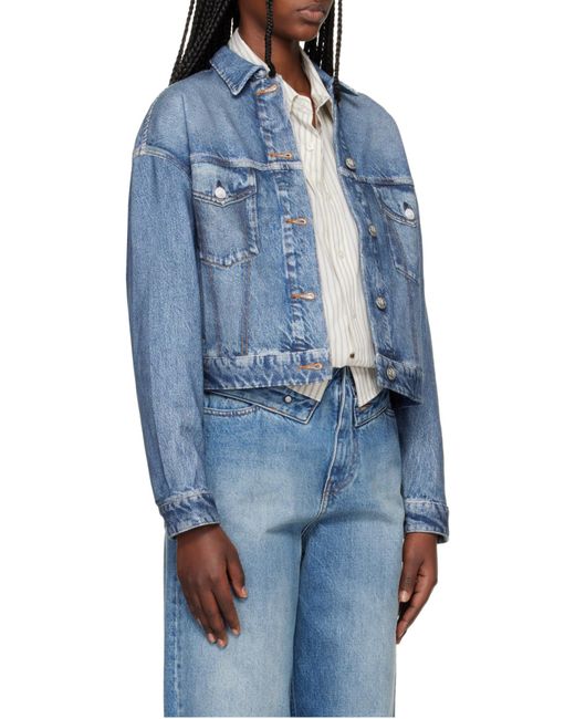 Rag & Bone Blue Cropped Denim Jacket