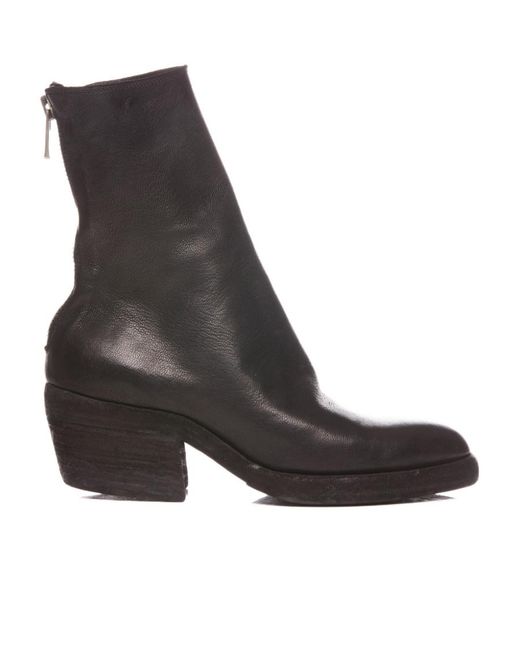 Guidi Black Pointed Short Boots
