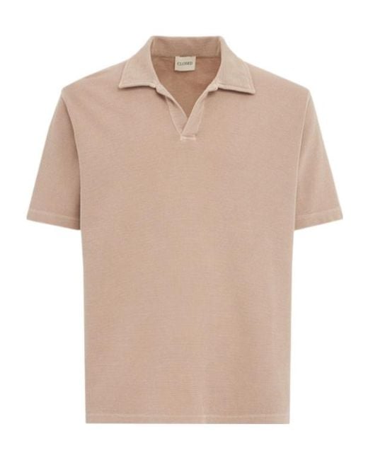 Closed Natural Short Sleeve Cotton Polo Shirt for men