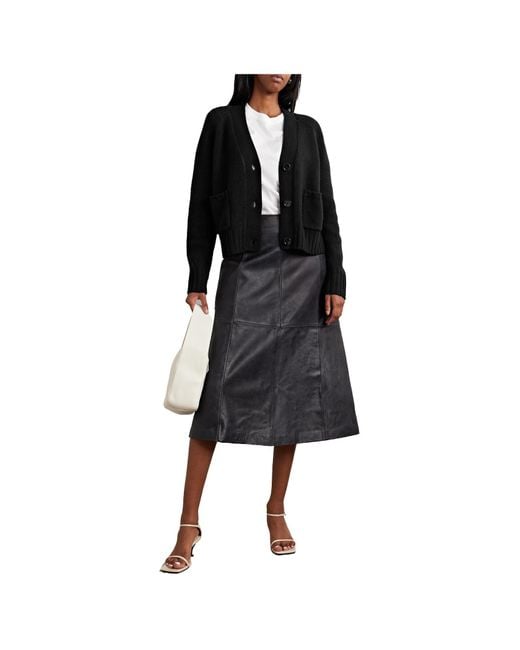 Allude Black Cashmere-Blend Cardigan