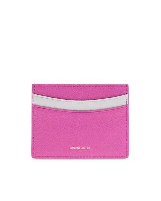 Emporio Armani Pink Logo-Printed Card Case