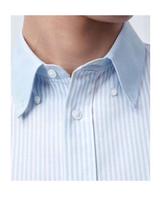 Dior Blue Short-Sleeved Shirt With Contrasting Details for men
