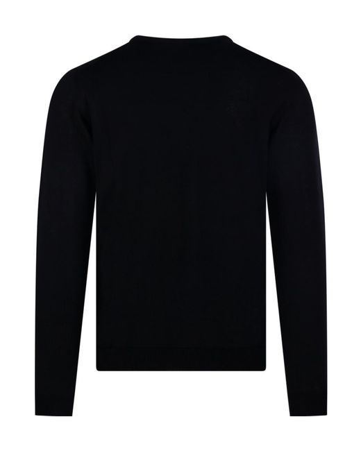 Roberto Collina Black Crew-Neck Long-Sleeve Sweater for men