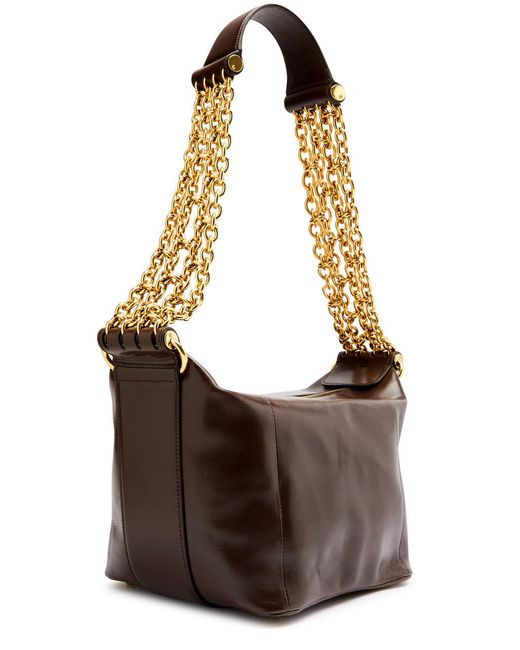 Chloé Brown Glossed Leather Camera Bag