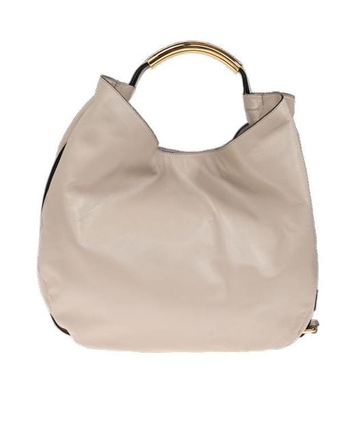 Moschino Natural Logo Lettering Top Handle Bag