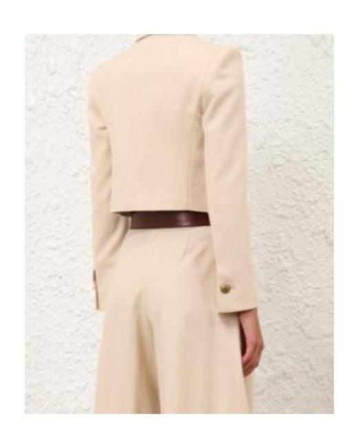 Zimmermann Natural Cropped Wool Blazer