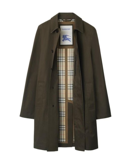 Burberry Green Cotton Gabardine Car Coat for men