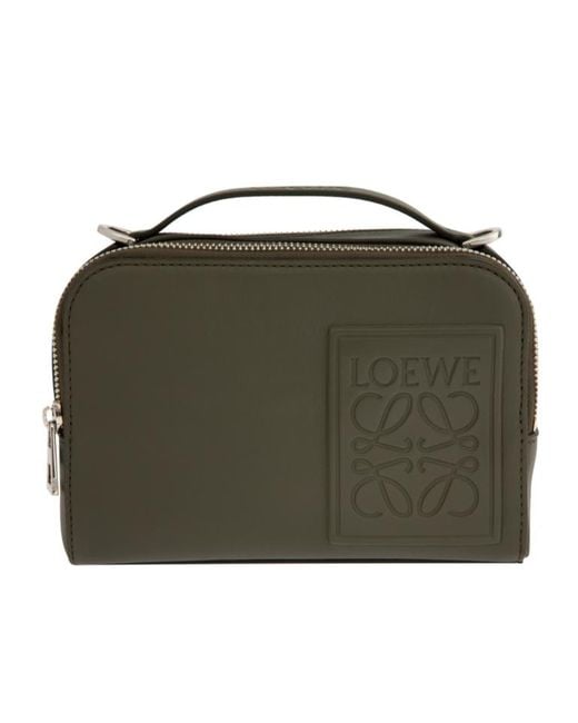 Loewe Green Mini Anagram-Debossed Messenger Bag for men
