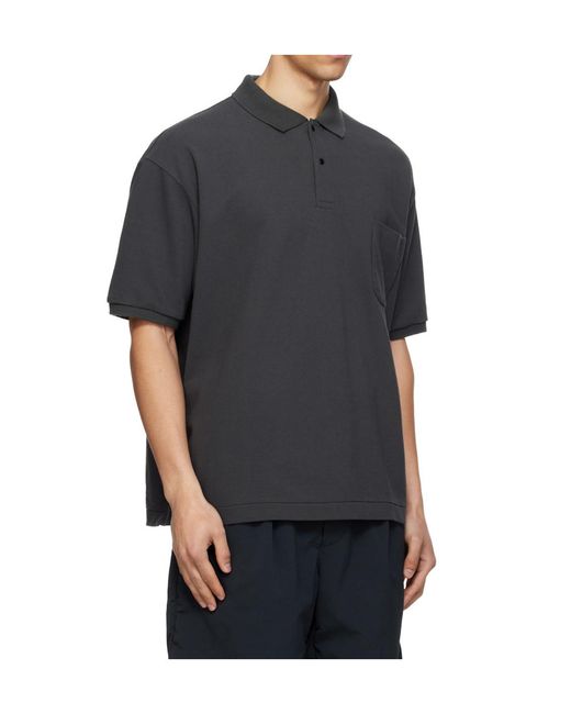 Nanamica Black Short-Sleeved Polo Shirt for men