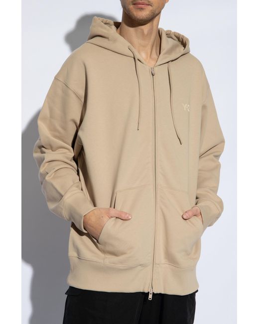 Y-3 Natural Logo Printed Zipped Hoodie for men