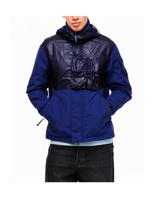C P Company Blue Hooded Jacket for men