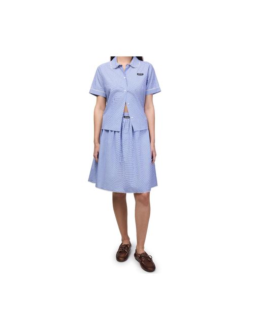 Miu Miu Blue Shirt With Peter Pan Collar