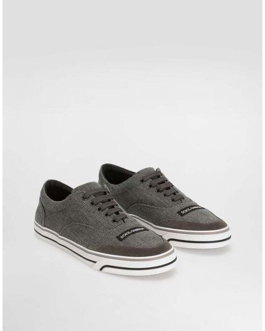 Dolce & Gabbana Brown Logo Patch Low-Top Sneakers for men